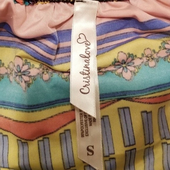 Flattering rope detailed vibrant colors empire waist dress size small - Picture 4 of 5